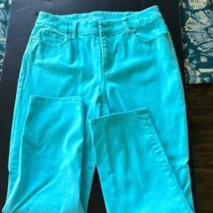 Chico Turquoise Blue Size 2 Fun Pants
